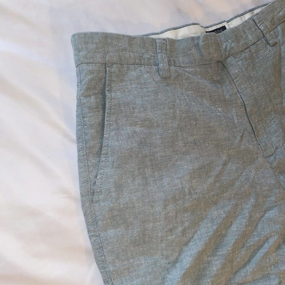 J Crew Rivington Linen Blend Shorts Mens Size 34W Blue Flat Front - Picture 7 of 13